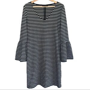 Banana Republic Striped Bell Sleeve Shift Dress